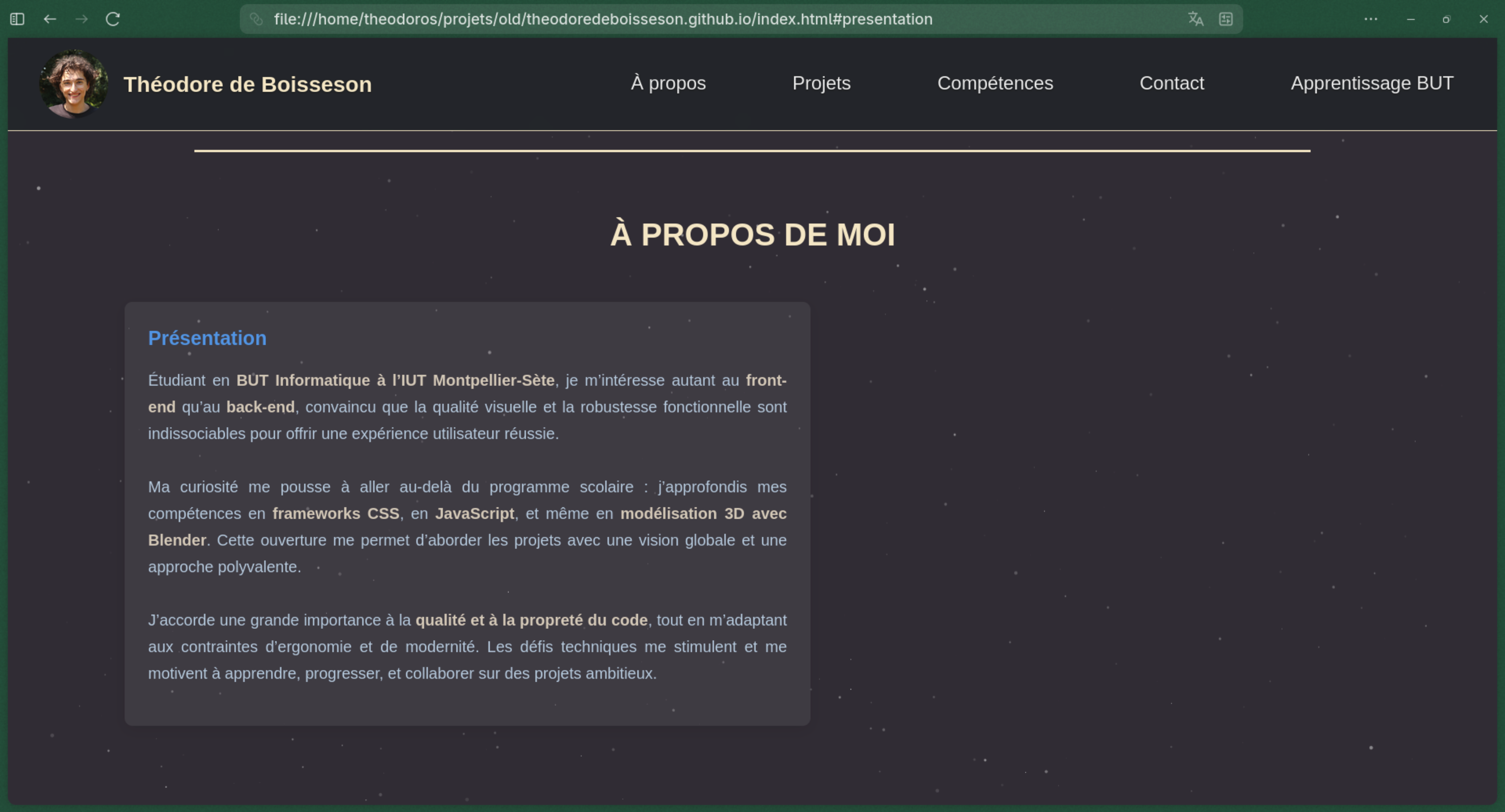 Ancien Portfolio (2024) - Pour la comparaison